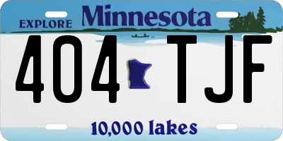 MN license plate 404TJF