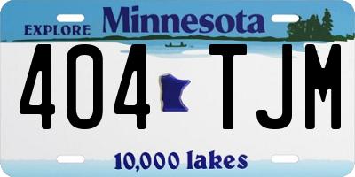 MN license plate 404TJM