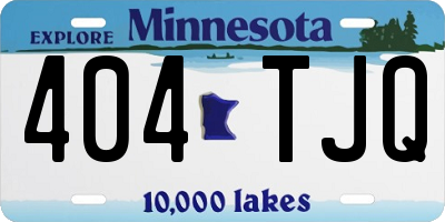 MN license plate 404TJQ