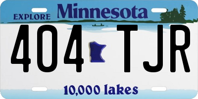 MN license plate 404TJR