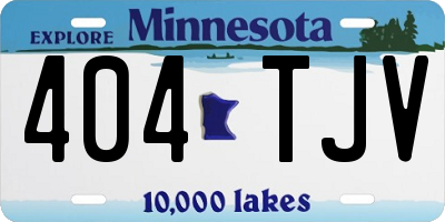 MN license plate 404TJV