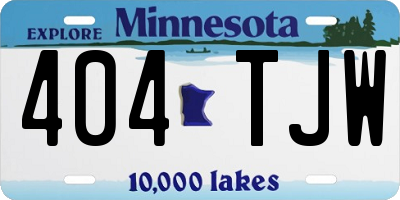 MN license plate 404TJW