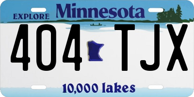 MN license plate 404TJX
