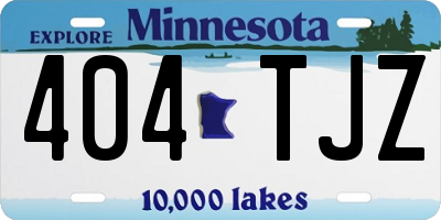 MN license plate 404TJZ