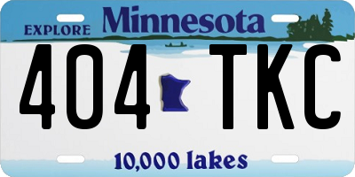 MN license plate 404TKC