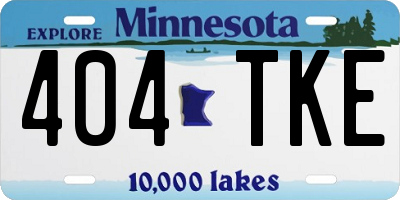 MN license plate 404TKE