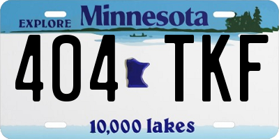 MN license plate 404TKF