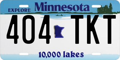 MN license plate 404TKT