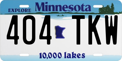 MN license plate 404TKW