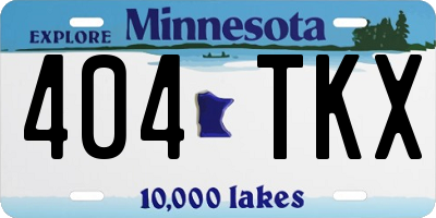 MN license plate 404TKX