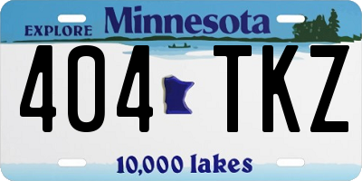 MN license plate 404TKZ