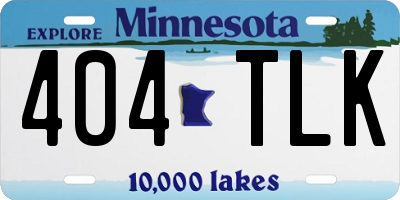 MN license plate 404TLK