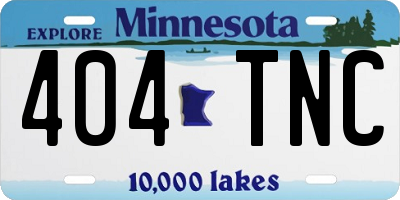 MN license plate 404TNC