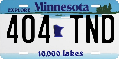 MN license plate 404TND