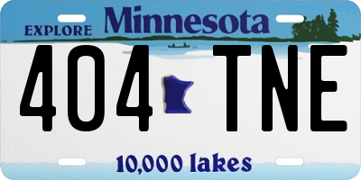 MN license plate 404TNE