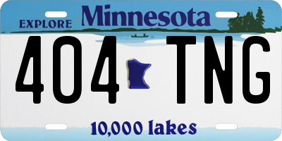 MN license plate 404TNG