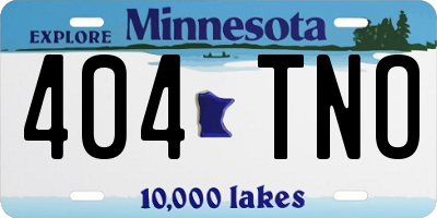 MN license plate 404TNO