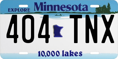 MN license plate 404TNX