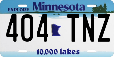 MN license plate 404TNZ