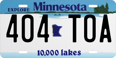 MN license plate 404TOA