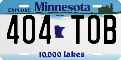 MN license plate 404TOB