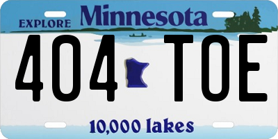 MN license plate 404TOE