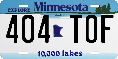 MN license plate 404TOF