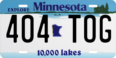 MN license plate 404TOG