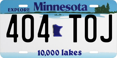 MN license plate 404TOJ