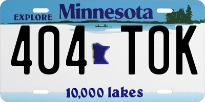 MN license plate 404TOK