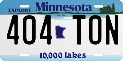 MN license plate 404TON