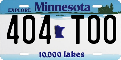 MN license plate 404TOO
