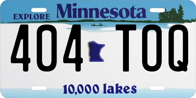 MN license plate 404TOQ
