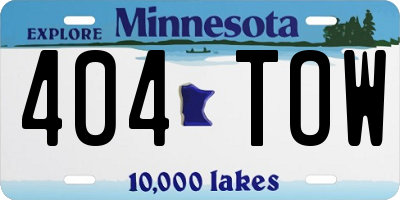 MN license plate 404TOW