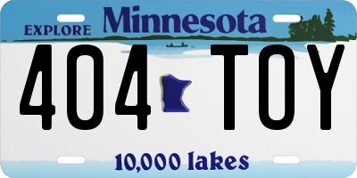 MN license plate 404TOY