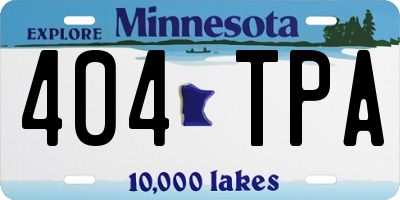 MN license plate 404TPA