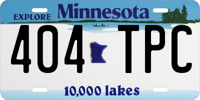 MN license plate 404TPC