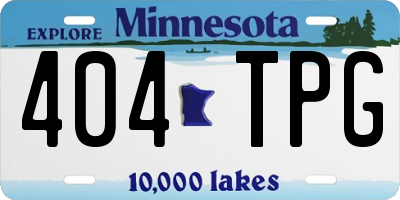 MN license plate 404TPG