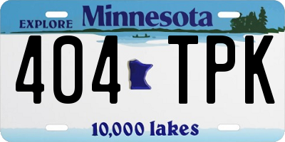 MN license plate 404TPK