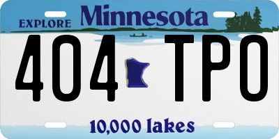 MN license plate 404TPO