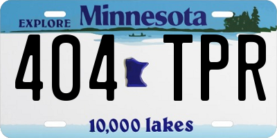MN license plate 404TPR