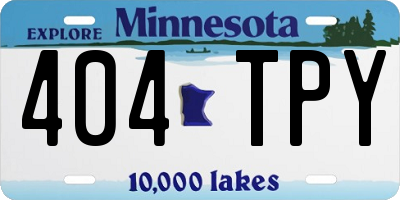 MN license plate 404TPY