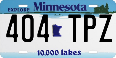 MN license plate 404TPZ