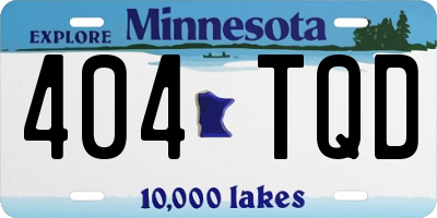 MN license plate 404TQD
