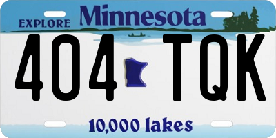 MN license plate 404TQK