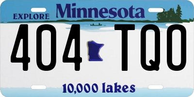 MN license plate 404TQO