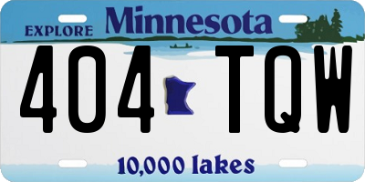 MN license plate 404TQW