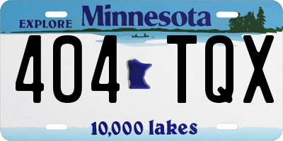 MN license plate 404TQX