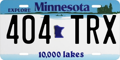 MN license plate 404TRX