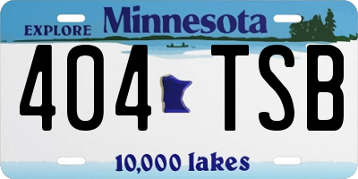 MN license plate 404TSB